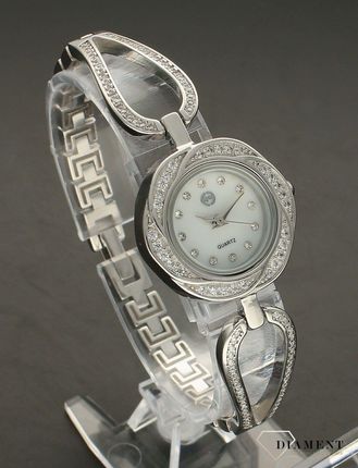 Zegarek damski srebrny z cyrkoniami 925 Srebrny zegarek