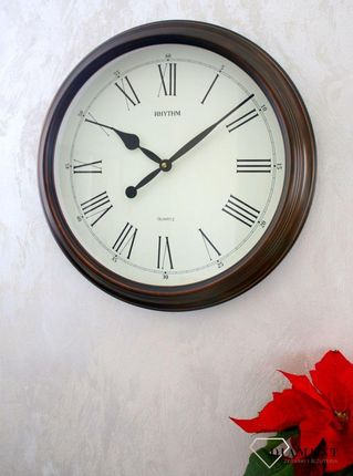 Zegar na ścianę brązowy okrągły 47 cm CMG736NR35