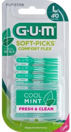 SUNSTAR GUM Soft-Picks Comfort Flex Cool Mint Czyściki międzyzębowe L, 40szt.