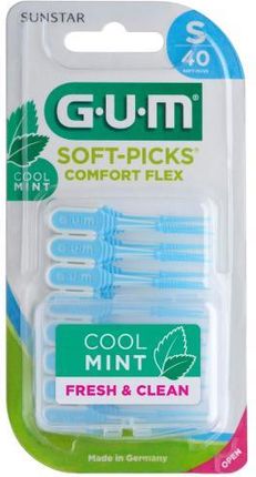 SUNSTAR GUM Soft-Picks Comfort Flex Cool Mint Czyściki międzyzębowe S, 40szt. 