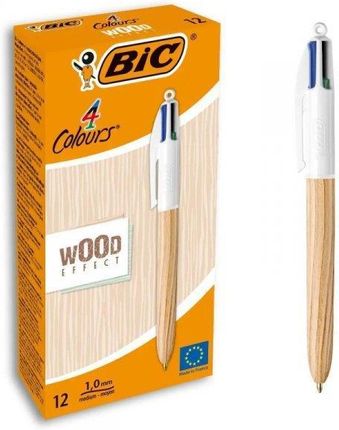 Długopis 4 Colours Wood Style Mix Ast 12Szt