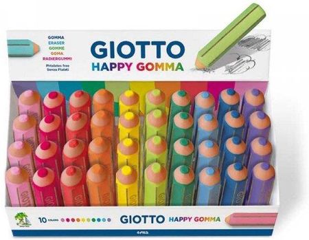 Giotto Gumka Do Mazania Happy Gomma Wielokolorowy 40 Sztuk