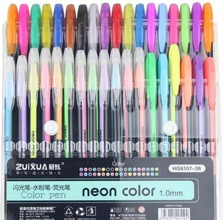7&7 Długopisy Żelowe Neonowe 36Szt. Fluorescencyjne Ge