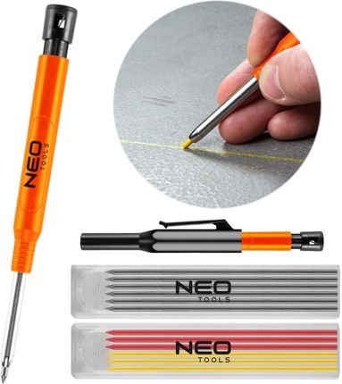 Neo-Tools Ołówek Warsztatowy Rysik Automatyczny Z Temperówką 12 Wkładów