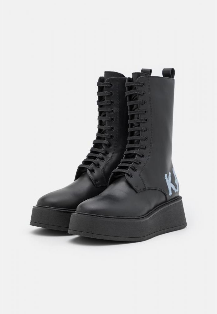 羊 KARL LAGERFELD ZEPHYR HI LACE BOOT - Kozaki sznurowane