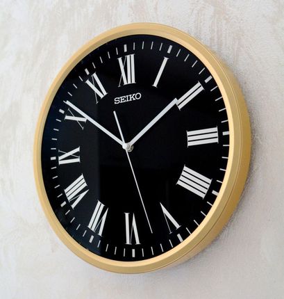 Zegar ścienny złoto czarny Seiko QHA009G- 31 cm