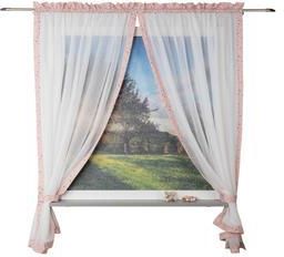 Be 'S Collection Curtain Loop Scarf 2 Pcs 3D Butterfly Pink 100X170Cm