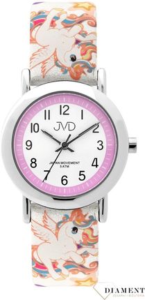 Zegarek dla dziecka na białym pasku JVD "Jednorożce" J7179.8