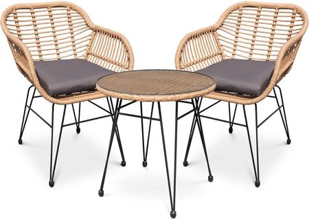 Stół i krzesła na balkon Kubu 2+1, Beige - FOCUS GARDEN