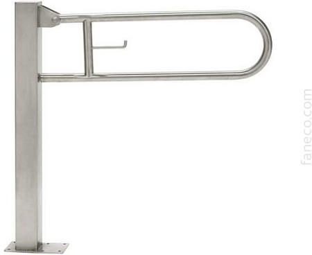 Faneco SN M - Poręcz uchylna przysedesowa dla niepełnosprawnych, stojąca z uchwytem na papier toaletowy, 700 mm (SBA70CS)