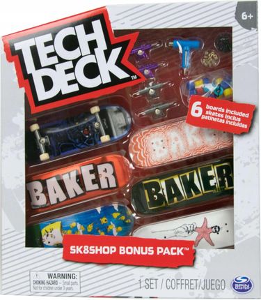 Tech Deck Zestaw 6 Deskorolek Fingerboard Baker