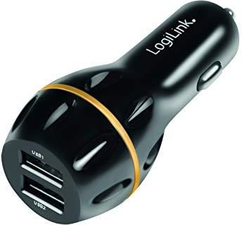 LogiLink PA0201 - samochodowy zasilacz USB do gniazda zapalniczki, 2 x porty USB, z technologią QC (Quick Charge) V3.0 o mocy 19,5 W z dodatkowym adap