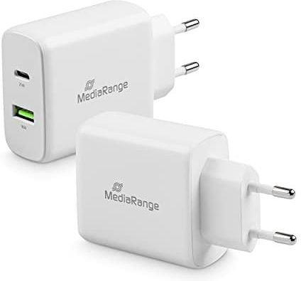 Mediarange 43 W Usb A I Usb C Adapter Do Ładowania Z Funkcją Szybkiego Ładowania Wyjście Usb A I Usb C Kompatybilny Z Iphone 13 12 Ipad Pro Airpo