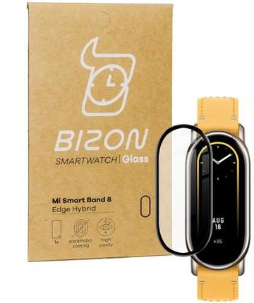 Szkło hybrydowe Bizon Glass Watch Edge Hybrid dla Mi Smart Band 8, czarne