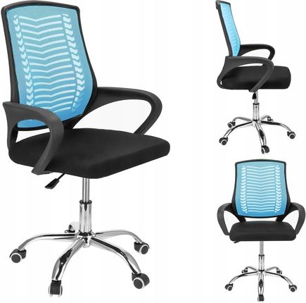 Krzesło obrotowe na kółkach do biurka - jasnoniebieskie