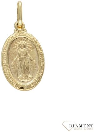 Złota zawieszka 375 'Cudowny Medalik' Maryja Niepokalana