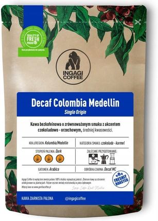Ingagi Coffee Ingagi Decaf Columbia Medellin Ziarno 1000g