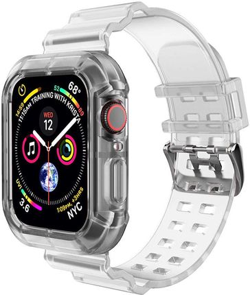 Producenttymczasowy Pasek Sportowy Silikonowy Opaska Bransoleta Z Etui Do Zegarka Do Apple Watch 1 2 3 38Mm Przezroczysty