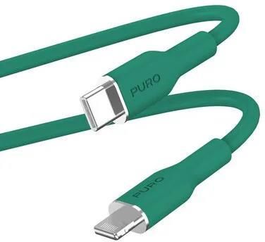 Kabel USB Typ-C - Lightning PURO Icon Soft Cable 1.5 m Zielony