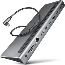 Axagon HUB USB HMC-4KX3 Wieloportowy hub USB 5Gbps, 3x USB-A, 2x HDMI + DP + GLAN + SD/microSD + audio, PD 100W (HMC4KX3)