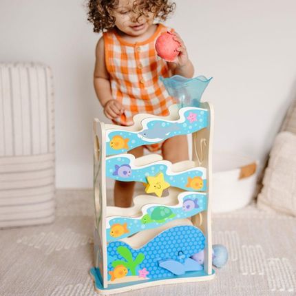 Melissa & Doug Drewniana Zjeżdżalnia Dla Piłeczek Rollables Wooden Ocean Slide