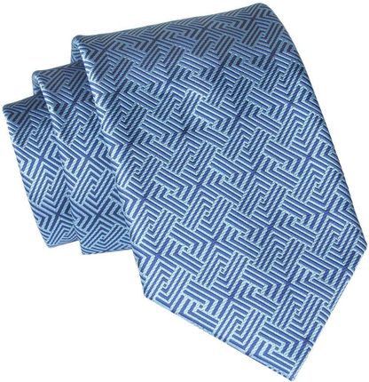 Męski Krawat Angelo di Monti - Niebieski, Wzór Geometryczny KRADM1990