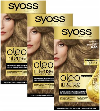 Syoss Oleo Farba Do Włosów 8-60 Miodowy Blond X3