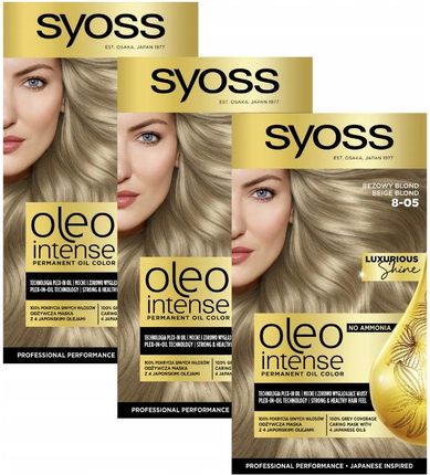 Syoss Oleo Farba Do Włosów 8-05 Beżowy Blond X3