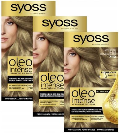 Syoss Oleo Farba Do Włosów 7-10 Naturalny Blond X3