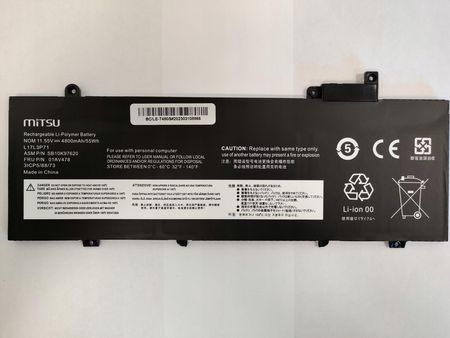 Mitsu Bateria L17L3P71, 01AV480 do Lenovo ThinkPad T480s (BCLET480S)