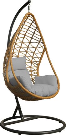 Fotel podwieszany ROMINA - kolor naturalny poduszka szara