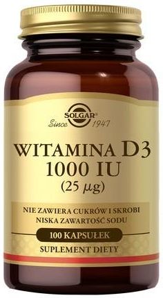 Solgar Naturalna Witamina D3 1000 Iu (25 µg) 100Kaps