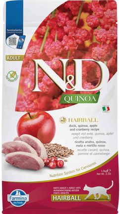 Farmina N&D Quinoa Hairball Kaczka Jabłko 1,5kg