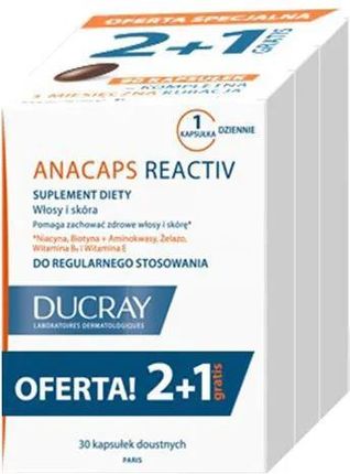 DUCRAY ANACAPS Reactiv, 3x30kapsułek 