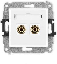 Zdjęcie Karlik ICON Gniazdo głośnikowe pojedyncze (typu banan - czerwony i czarny pozłacany 4 mm2 do lutowania) biały IGG-3 - Bielsko-Biała