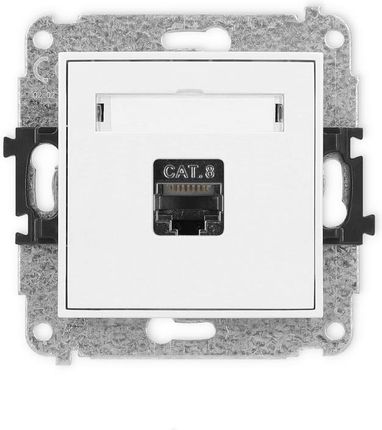 Karlik ICON Gniazdo komputerowe 1xRJ45 kat. 8 ekranowane 8-stykowy biały mat 25IGK-11