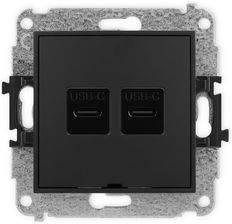 Zdjęcie Karlik ICON Gniazdo podwójne 2xUSB C-C bez pola opisowego czarny mat 12IGUSBBO-8 - Będzin