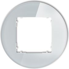 Karlik ICON Ramka uniwersalna pojedyncza okrągła - efekt szkła (ramka: szara spód: biały) szary 15-0-IRSO-1