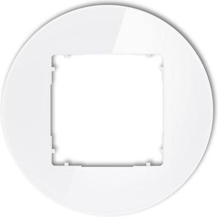 Karlik ICON Ramka uniwersalna pojedyncza okrągła - efekt szkła (ramka: biała spód: biały) biały 0-0-IRSO-1