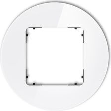 Karlik ICON Ramka uniwersalna pojedyncza okrągła - efekt szkła (ramka: biała spód: czarny) biały 0-12-IRSO-1