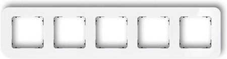 Karlik ICON Ramka uniwersalna pięciokrotna zaokrąglona - efekt szkła (ramka: biała spód: czarny) biały 0-12-IRSZ-5