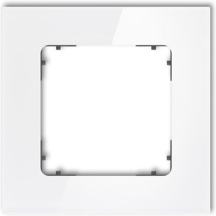 Karlik ICON Ramka uniwersalna pojedyncza kwadratowa - efekt szkła (ramka: biała spód: grafitowy mat) biały 0-28-IRSK-1