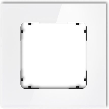 Karlik ICON Ramka uniwersalna pojedyncza kwadratowa - efekt szkła (ramka: biała spód: czarny) biały 0-12-IRSK-1