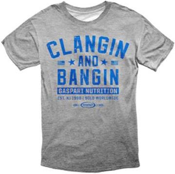 Gaspari Nutrition T Shirt Clangin And Bangin Grey