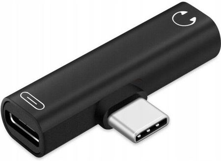 Adapter USB Typ-C - Jack 3.5 mm + USB Typ-C - czarny - 05791 - Begli