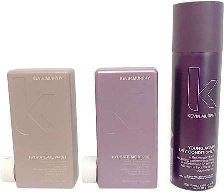 Kevin Murphy Hydrate-Me + Young.Again Zestaw Do Włosów Suchych I Odwodnionych Szampon 250Ml + Odżywka 250Ml + Odżywka W Sprayu 250Ml