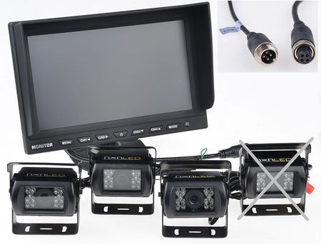 Monitor 4Pin +3X Kamera Cofania Sony 600 Kombajn