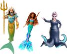 Mattel Disney Mala Syrenka Zestaw lalek Arielka, Krol Tryton, Urszula HND28