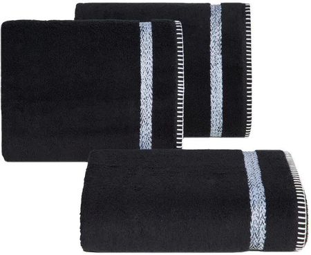 Eurofirany Ręcznik Bawełniany Z Bordiurą Viera 70X140 Czarny 106436