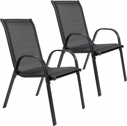 Campela 2 Metalowe Krzesła Ogrodowe CA0151 Szary